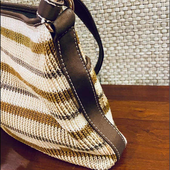🌟2xHP🌟NWOT The Sak Neutral Stripe Boho Sweater Bag - Picture 7 of 12
